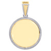 10K Yellow Gold Reversible Diamond Memory Picture Frame 1.90" Pendant 5/8 CT.