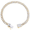 14K Yellow Gold 7.50mm Round Diamond Miami Cuban Link 9" Fancy Bracelet 3.62 CT.