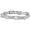 Sterlingsilber-Armband mit rundem, rechteckigem Diamant-Glied, 8 mm, Statement-Pavé, 7 Zoll, 1 ct