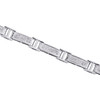 Sterling Silver Round Diamond Rectangle Link 8mm Statement Pave 7" Bracelet 1 CT