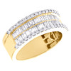 10K Yellow Gold Round & Baguette Diamond Wedding Band 9mm Statement Ring 1.75 CT