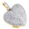 10K Yellow Gold Diamond Heart Memory Picture Frame Locket Pendant Charm 0.90 CT.