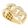 10-karätiger Gelbgold-Ring mit rundem Miami-Diamant, kubanischem Pinky-Ring, 12 mm, Statement-Band, 1 ct.