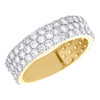 14K Yellow Gold Round Diamond Pave Wedding Band 6.50mm Prong Set Ring 2.87 CT.