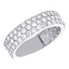 14K White Gold Round Diamond Pave Wedding Band 6.50mm Prong Set Ring 2.87 CT.