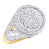 ring aus 10-karätigem Gelbgold mit rundem und Baguette-Diamant am kleinen Finger, 18 mm Statement-Band, 3,75 ct.