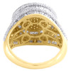 10K Yellow Gold Round & Baguette Diamond Pinky Ring 18mm Statement Band 3.75 CT.