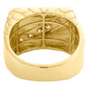 10K Yellow Gold Round Diamond Channel Set Wedding Band Nugget Pinky Ring 1/2 CT.