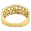 10K Yellow Gold Round Diamond Cuban Link Wedding Band 9mm Statement Ring 1/3 CT.
