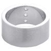 14K White Gold Round Diamond 3 Stone Matte Wedding Band 11mm Wide Ring 1/2 CT.