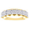 10K Yellow Gold Round Diamond 4 Prong Wedding Band 7.25mm Cluster Ring 1/3 CT.