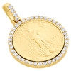 22K American Eagle Gold Coin 1/2 oz. & 10K Diamond Mounting Pendant 2.25 CT.