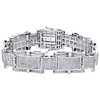 10K White Round Diamond 17mm Domed Statement Link 8.50" Pave Bracelet 3.75 CT.