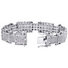 10K White Round Diamond 17mm Domed Statement Link 8.50" Pave Bracelet 3.75 CT.