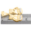 1/10th 10K Yellow Gold Two Tone Diamond Cut Boxing Gloves Pendant 1.65" Charm