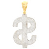1/10ème 10k or jaune diamant coupé argent billet de dollar signe pendentif 2,25" charme
