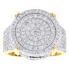 10K Yellow Gold Round Diamond Circle Statement Cluster 18mm Pinky Ring 1.79 CT.