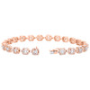 10K Rose Gold Round & Baguette Diamond Square Halo 7mm Link 9" Bracelet 4.20 CT.