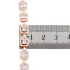 10-Karat-Roségold-Armband mit rundem und quadratischem Baguette-Diamant, 7 mm Gliederlänge, 9 Zoll, 4,20 ct.