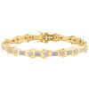 10K Yellow Gold Round Diamond Statement Link 8.50mm Bracelet 8.50" Pave 1/2 CT.