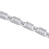 10K White Gold Round Diamond Cuban Link Frame 8mm Bracelet 8.50" Pave 3/4 CT.