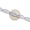 10K White Gold Round Diamond Cuban Link Frame 8mm Bracelet 8.50" Pave 3/4 CT.