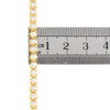 10 Karat Gelbgold, runde Diamant-Tenniskette, 4 mm, Martini-Set, 55,9 cm lange Halskette, 10,25 ct