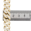 13 mm Miami-Kubaner-Gliederarmband aus 10-karätigem Gelbgold mit rundem Diamant und Baguette-Diamant, 7,40 ct.