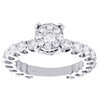 14K White Gold Cathedral Setting Diamond 3/4 Eternity Engagement Ring 2.20 TCW