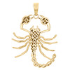 10K Yellow Gold Round Diamond Statement Scorpion Pendant 2.20" Charm 1.75 CT.