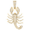 10K Yellow Gold Round Diamond Scorpion Statement Pendant 1.95" Charm 1.90 CT.