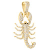 10K Yellow Gold Round Diamond Scorpion Statement Pendant 1.95" Charm 1.90 CT.