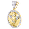 Diamond Angel Medallion Pendant Mens .925 Sterling Silver Round Charm 1/2 Tcw
