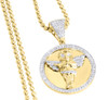 Diamond Angel Medallion Pendant Mens .925 Sterling Silver Round Charm 1/2 Tcw