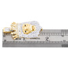 10K Yellow Gold Round & Baguette Diamond Lion Crown Head Pendant Charm 2.05 CT.