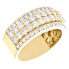 10K Yellow Gold Round Diamond Tier Prong Set Weddinng Band 10mm Pave Ring 2.5 CT