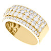 10K Yellow Gold Round Diamond Tier Prong Set Weddinng Band 10mm Pave Ring 2.5 CT