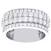 10K White Gold Round Diamond Tier Prong Set Weddinng Band 10mm Pave Ring 2.50 CT