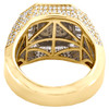 statement-Ring aus 10-karätigem Gelbgold mit rundem Diamant und Baguette-Diamant, 18 mm, 2,80 ct