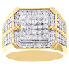 10K Yellow Gold Round Diamond 15mm Wide Square Milgrain Rope Pinky Ring 1.40 CT.