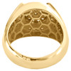 10K Yellow Gold Round Diamond 15mm Circle Frame Statement Pinky Ring 1.30 CT.