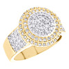 10K Yellow Gold Round Diamond Tiered Statement 17mm Cluster Pinky Ring 1.50 CT.