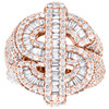 10K Rose Gold Round & Baguette Diamond Money Dollar Sign 26mm Pinky Ring 6 CT.