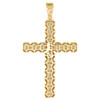 10K Yellow Gold Round & Baguette Diamond Cross Pendant 2.50" Fancy Charm 3.50 CT