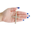 10K Yellow Gold Round & Baguette Diamond Cross Pendant 2.50" Fancy Charm 3.50 CT