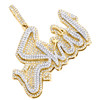 10K Yellow Gold Round Diamond Allah Akbar Pendant 1.5" Islamic Arabic Charm 1 CT