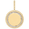 10K Yellow Gold Round Diamond Memory Picture Frame Pendant 2.25" Charm 1.18 CT