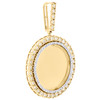 10K Yellow Gold Round Diamond Memory Picture Frame Pendant 2.25" Charm 1.18 CT