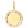 10K Yellow Gold Round Diamond Memory Picture Frame Pendant 2.25" Charm 1.18 CT