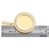 10K Yellow Gold Round Diamond Memory Picture Frame Pendant 2.25" Charm 1.18 CT